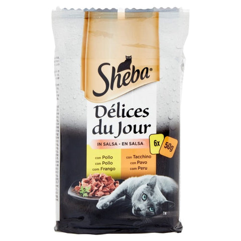 Bocconcini Gatto Pollo e Tacchino Delice du Jour Sheba 6x50 gr