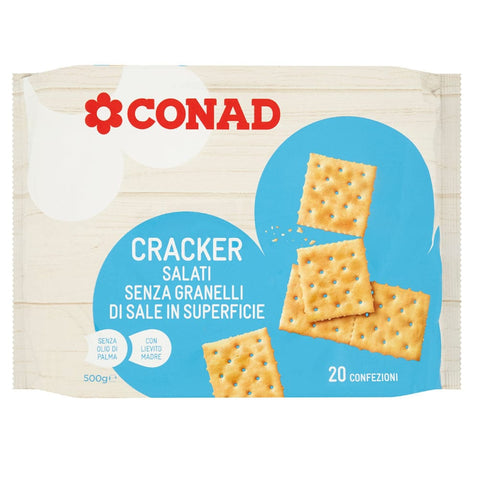 Cracker senza Granelli di Sale 20 confezioni 500 g Conad