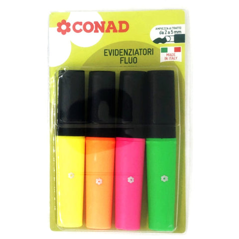 Evidenziatori 4 colori Conad