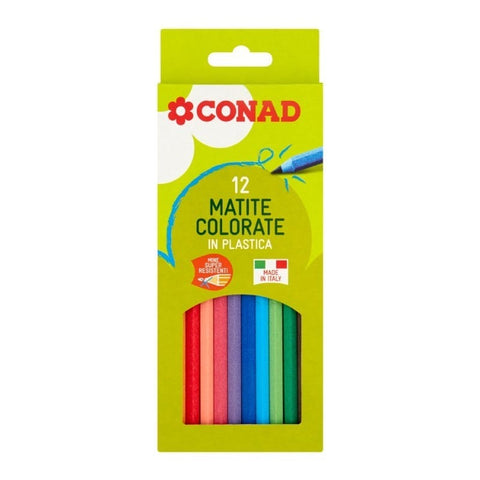 Matite colorate in plastica Conad 12 pezzi