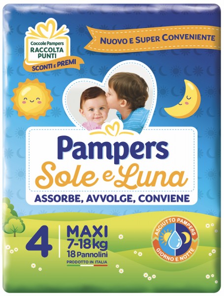 Pampers Sole & Luna tg4 7-18Kg 18 pezzi