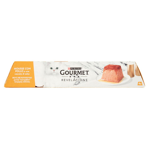 Mousse con pollo e salsa gourmet per gatto 4x57 gr