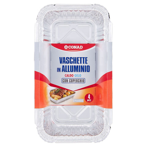 Vaschette Conad Da 4 Pezzi Con Coperchio 2 Porzioni