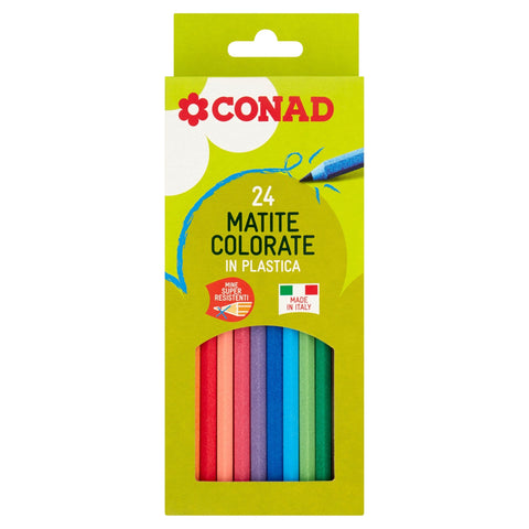 Matite colorate in plastica Conad 24 pezzi