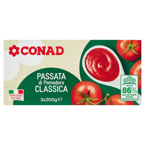 Passate di pomodoro classica brick Conad 200gr X3