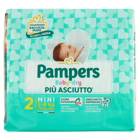 Pannolini Pampers baby dry mini 3-6 kg 24 pezzi
