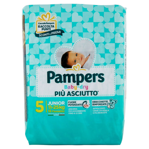 Pannolini pampers baby dry Junior 11-25 kg 16 pezzi