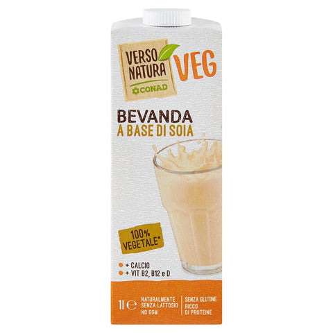 Bevanda di soia con calcio e vitamine Verso Natura Conad senza lattosio 1L