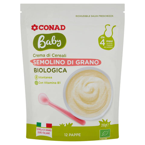Crema di semolino di grano Bio baby Conad 12 pappe