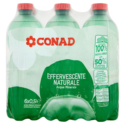 Acqua Conad effervescente naturale conf. da 6x50cl