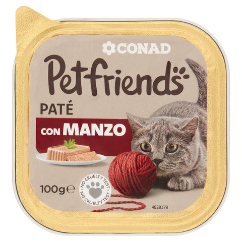 Patè per gatto con manzo Conad 100gr