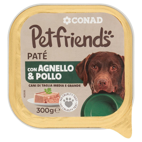Patè per cane con agnello e pollo Conad 300 gr