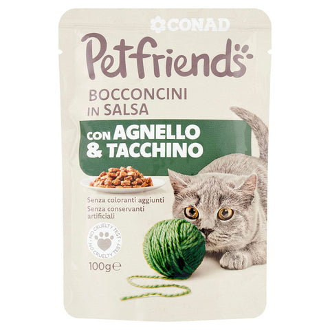 Bocconcini in salsa con agnello e tacchino per gatto 100gr