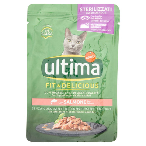 Gatto sterilizzato salmone Ultima Fit & Delicius 85gr