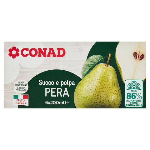 Succo E Polpa Pera Conad 200 Ml X6