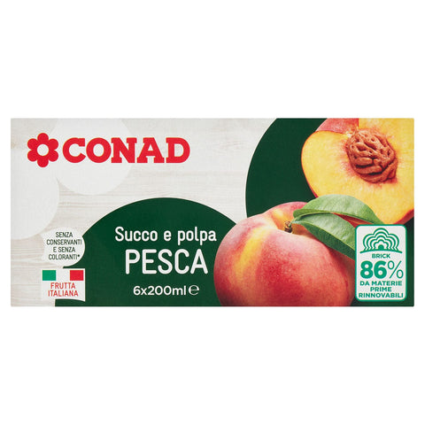 Succo E Polpa Pesca Conad 200 Ml X6