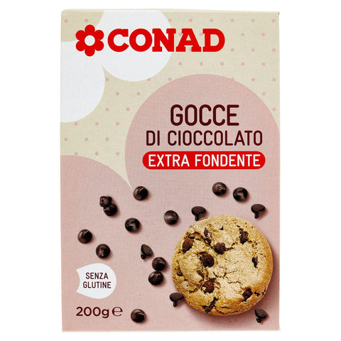 Gocce di cioccolato extra fondente Conad 200gr