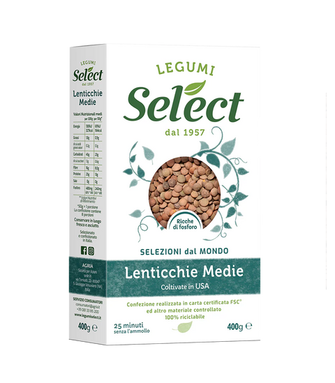 Lenticchie Medie select coltivate USA 400 gr