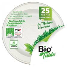 BIO Table piatti fondi 25 pezzi