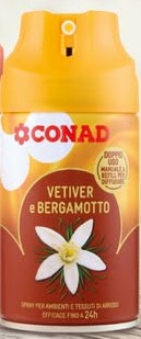 CONAD Spray per ambienti e tessuti di arredo Vetiver e Bergamotto 250 ML