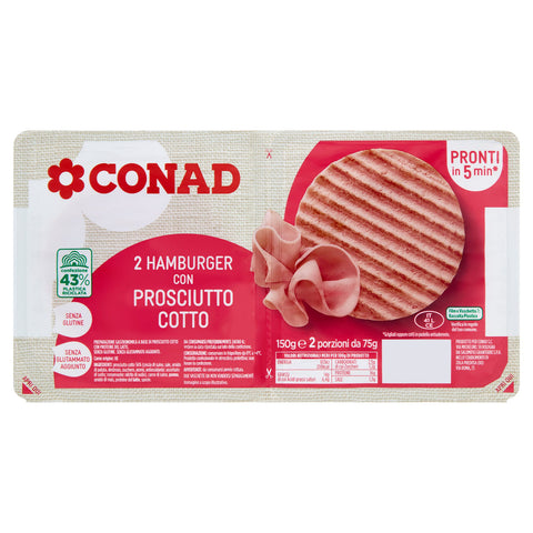 CONAD 2 Hambuger con Prosciutto cotto 2x75 GR