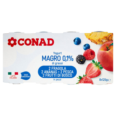 CONAD Yogurt Magro 0,1% di grassi 8x125 GR