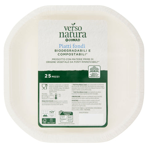 CONAD Verso Natura piatti fondi 25 pezzi