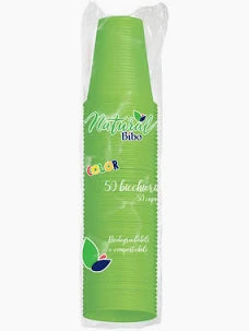 BIBO Natural color Bicchieri Verdi 50 pezzi