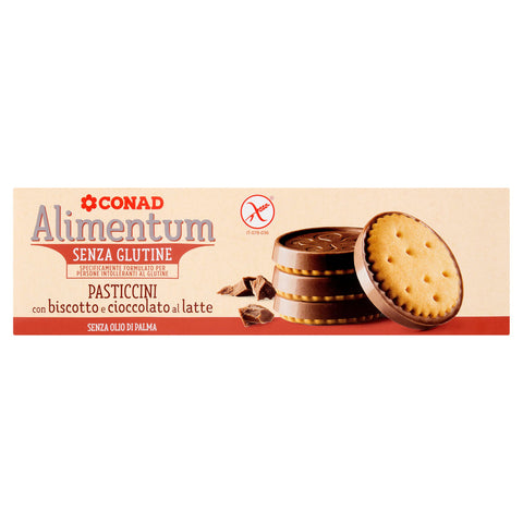 CONAD ALIMENTUM Pasticcini con biscotto e cioccolato al latte Senza Glutine 100 GR