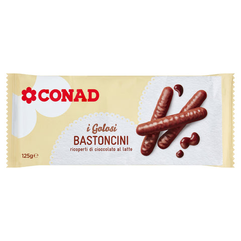CONAD Bastoncini Ricoperti di Cioccolato al Latte 125 GR