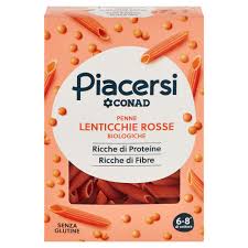 CONAD PIACERSI Penne con Lenticchie rosse 250 GR