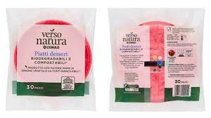 CONAD Verso Natura piatti dessert 30 pezzi rossi