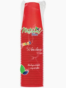 BIBO Natural color Bicchieri Rossi 50 pezzi