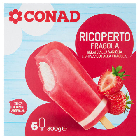 CONAD Gelato ricoperto a fragola 300 GR