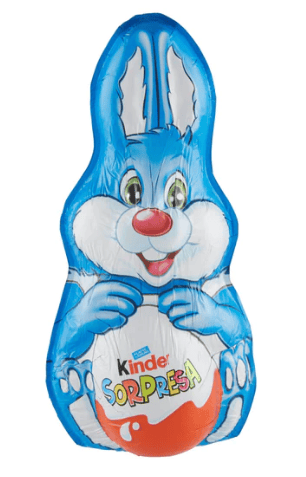 KINDER SORPRESA FIGURA CAVA CONIGLIO 75 G LUI - AZZURRO