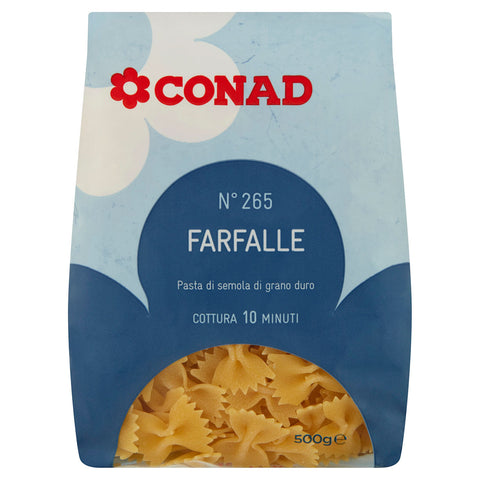 Pasta di Semola di Grano Duro N°265 Farfalle 500 g Conad