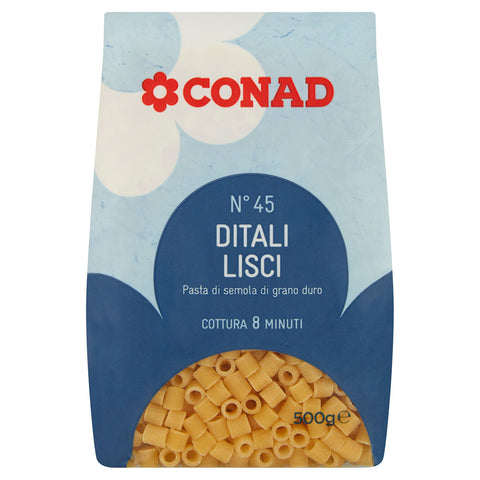 Pasta di Semola di Grano Duro N°45 Ditali Lisci 500 g Conad