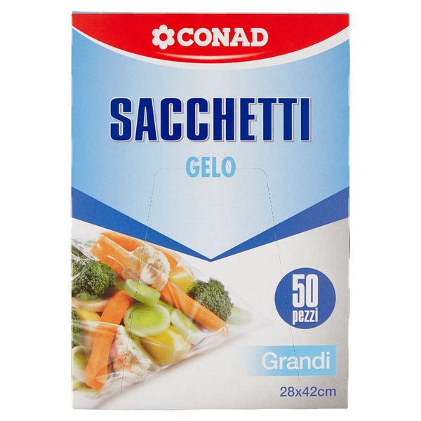 Sacchetti Per Ghiaccio Con Coulisse – 50 Pezzi, 4.5kg, Spessore 2mm (28x50cm) – Ideali Per Freezer E Feste