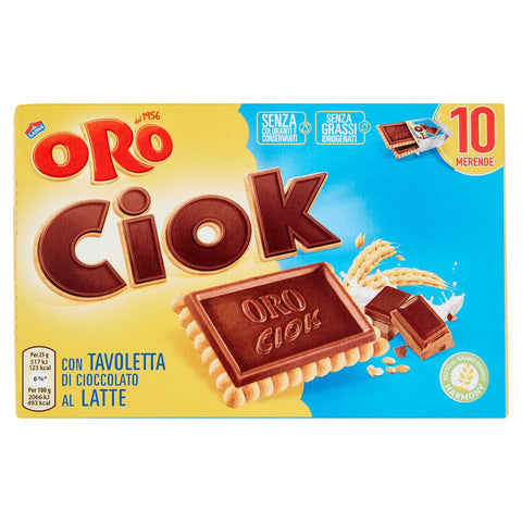 Oro Ciok biscotto con tavoletta di cioccolato al latte 10 pezzi