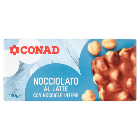 Tavoletta Cioccolato Al Latte/Nocciole Intere Conad 130gr