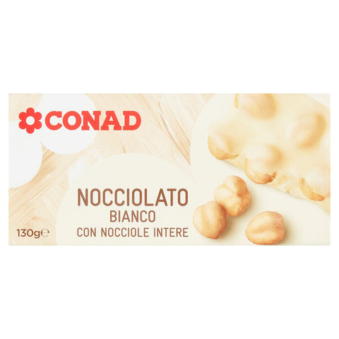 Tavoletta Cioccolato Bianco/Nocciole Intere Conad 130gr