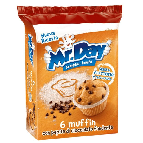 Muffin con gocce di cioccolato fondente Mr. Day 6 pezzi 300gr