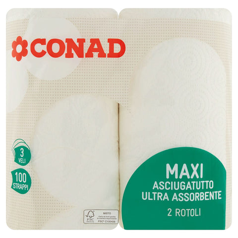 Maxi asciugatutto ultra assorbente Conad X2
